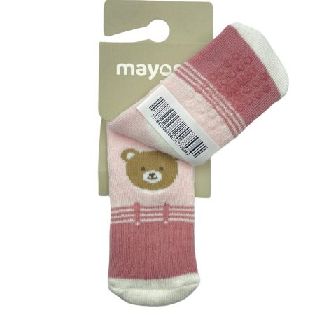 Πατουχάκια Αρκούδος πουά σε χρώμα ροζ της εταιρίας Mayoral. Διαθέσιμα νούμερα 12M-18M